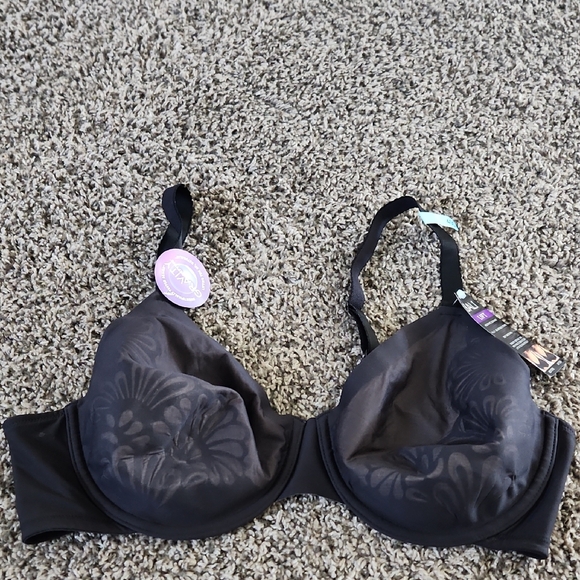 NWT Bali Lift  Black Floral  Bra 40C - Picture 1 of 6